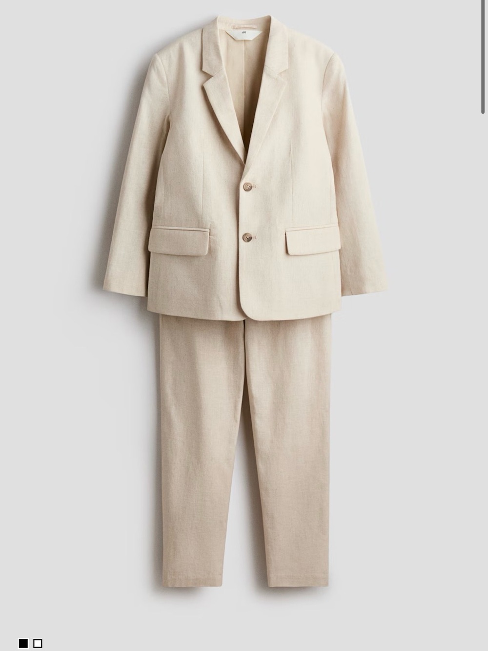 Boys Cream Linen Suit Jacket & Trousers